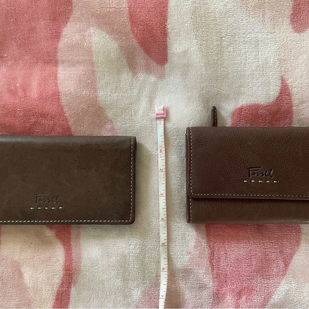 Fossil Popstitch Espresso NWT Wallet & Preowned Checkbook Wallet - Picture 16 of 16
